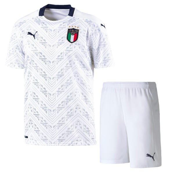 Kids Italy 2020 EURO Away Soccer Shirt With Shorts